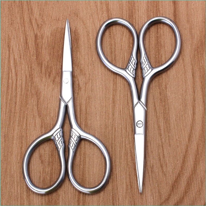 Kéo Tỉa Râu / Lông Mày Bằng Thép Không Gỉ Tiện Dụng Cho Văn Phòng