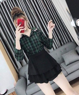 Chân váy xoè 2 tầng
