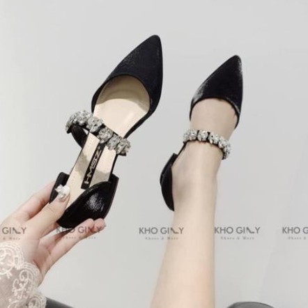 FREESHIP_Giày bệt nữ hoa đá mũi nhọn chất lụa cao cấp 2021, Giày búp bê nữ quai ngang DO thời trang hàn quốc | BigBuy360 - bigbuy360.vn
