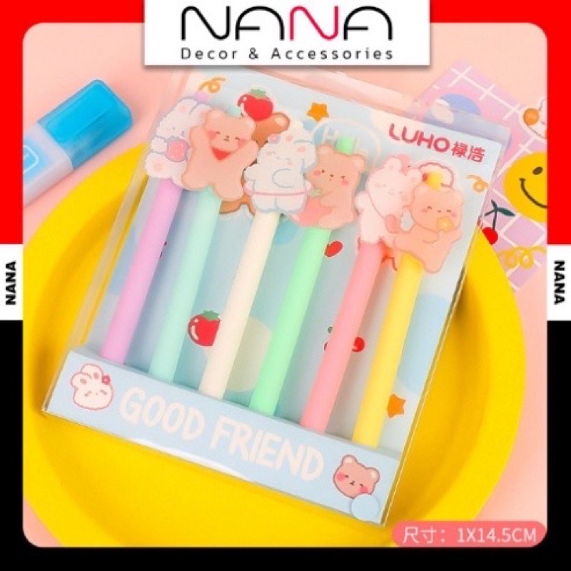 Bút Bi Dễ Thương ⚡️SIÊU KUTE⚡️ Bút Bi Hình Cô Gái Gel Mực Đen 0.5mm