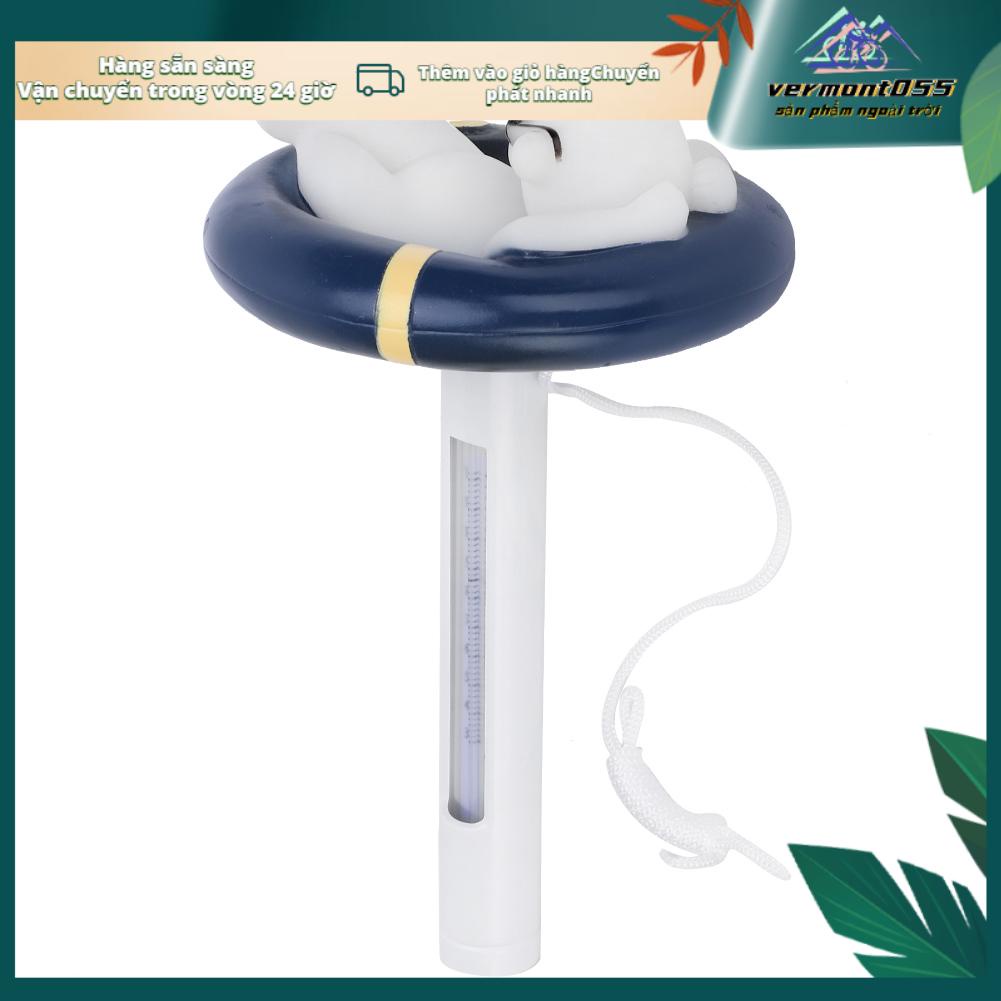 Vermont055 Nhiệt kế nổi Phim hoạt hình Gấu tạo kiểu Đồng hồ đo nhiệt độ nước cho bơi Bồn tắm nóng Ao cá