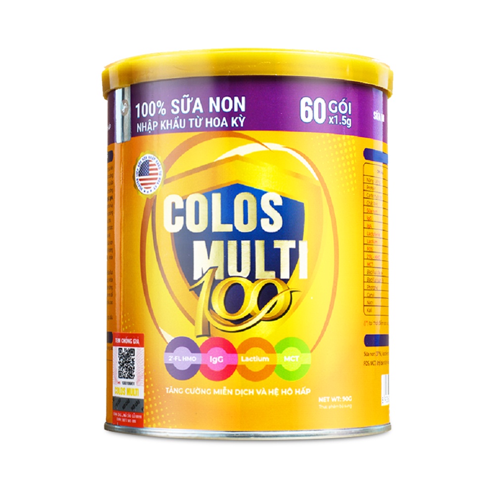 [Mã MKBCOL5 giảm 10% đơn 600K] Sữa non Colosmulti 100 lon 60 gói x 1,5g hỗ trợ hệ tiêu hóa, giúp bé ăn ngoan