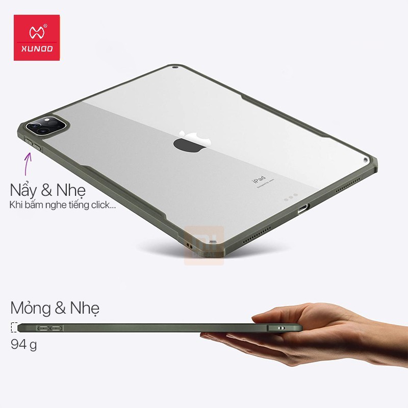 Ốp lưng XUNDD iPad Pro 11' (2020)/ iPad Pro 12.9' (2020), Mặt lưng trong, Viền TPU, Chống sốc | BigBuy360 - bigbuy360.vn