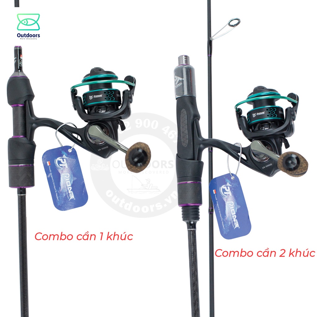 Combo Cần Pio BLACK WIDOW Carbon SP 1m5/1m65 (1 Khúc- Đọt đặc) + Máy Pio Sirius XD SR-500/800XD chính hãng