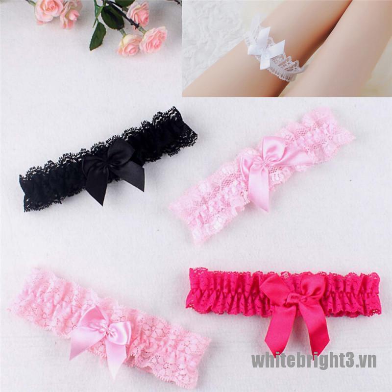 Thắt Lưng Ren Trắng / Đen Đóng Kín Có Nơ Dễ Thương