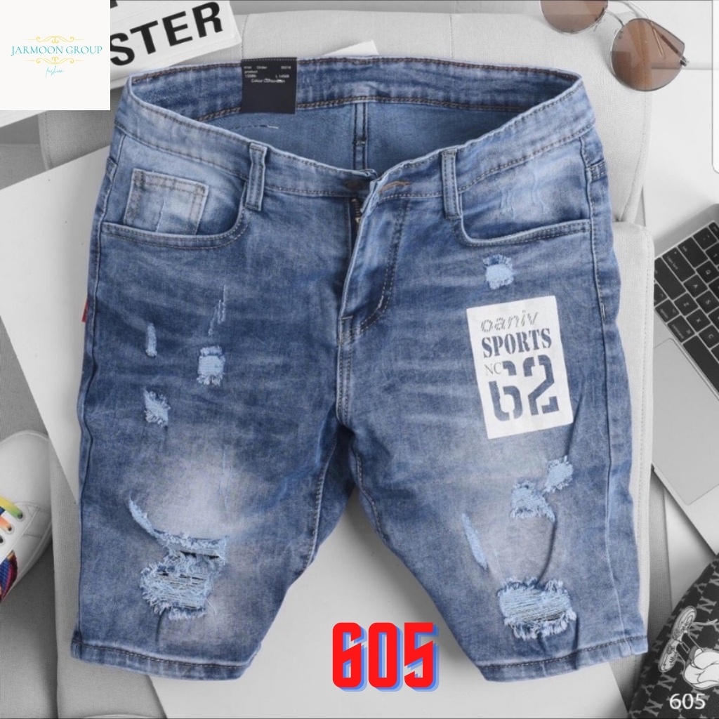 Quần Short Nam VNXK SH256JM Short Jean Nam Xám Họa Tiết mẫu hót trẻ trung (44-70KG)