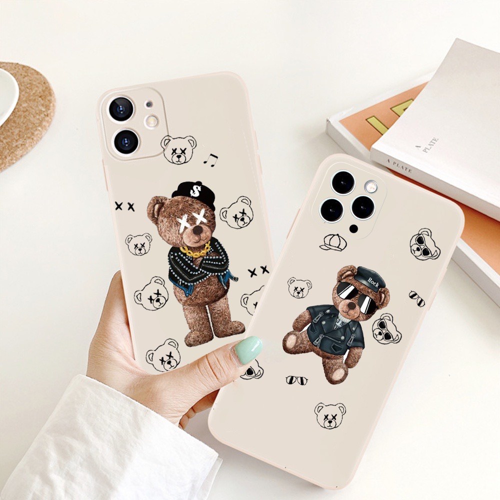 Ốp lưng BVC cạnh vuông giả 14 gấu 3 5 6 5s/6/6plus/6s/6splus/7/7plus/8/8plus/x/xr/xs/11/12/pro/promax/13/14Promax