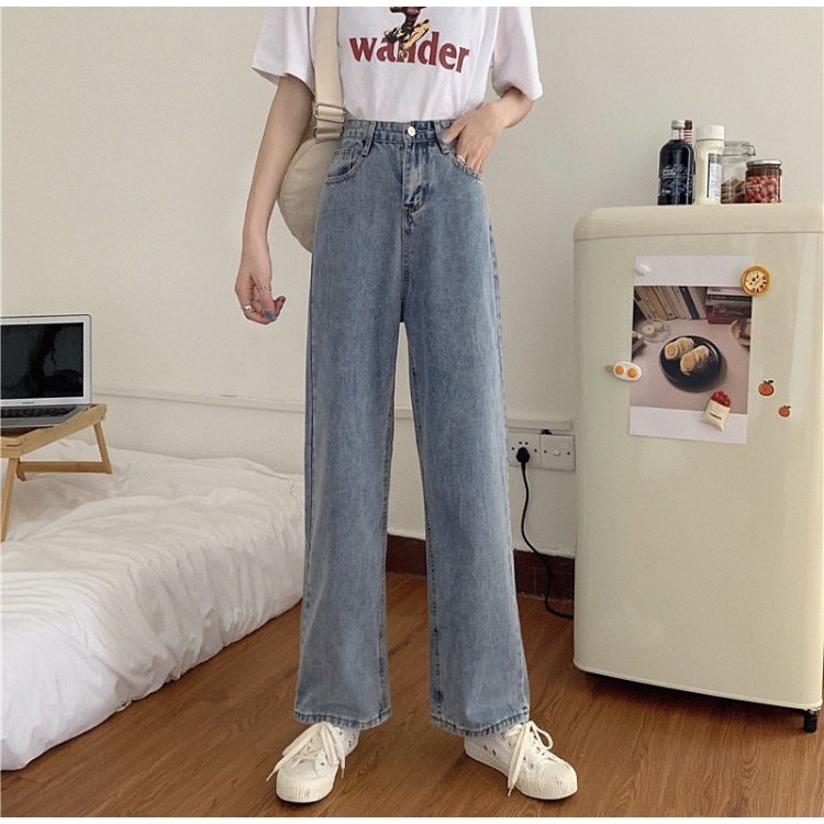 [ NY26 ] QUẦN JEAN ỐNG RỘNG NỮ LƯNG CAO MÀU XANH NHẠT LAI CUỐN CAO CẤP HADI ĐỈNH CAO XỊN SÒ, GHIỀN NGAY TỨC KHẮC