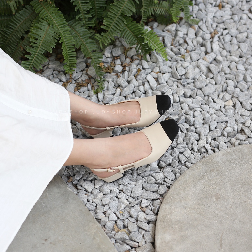 SANDAL GÓT VUÔNG - SANDAL SLINGBACK COLEE CAPTOE VÁ MŨI 3P XINH XẮN 005181