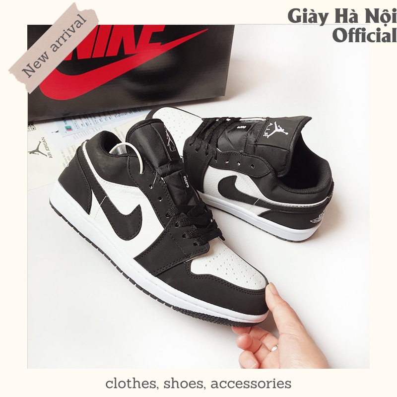 Giày Jordan Nam Nữ Thể Thao, Giày JD1 Cổ Thấp Panda Đen Trắng Thời Trang Hàng Đẹp Full Box
