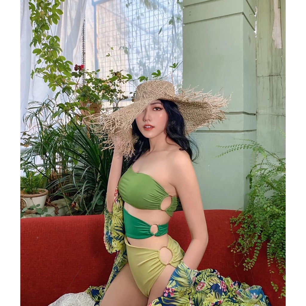 Set Bikini họa tiết kèm áo chụp hình sống ảo đi biển