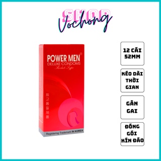 Bao cao su power men rocket gân gai hộp 12 cái