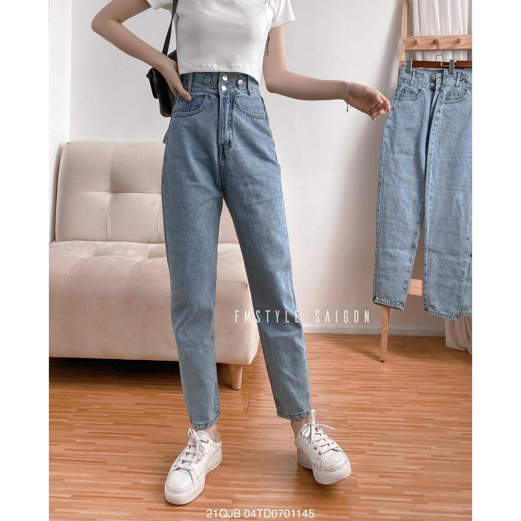 Quần jean baggy nữ ulzzang trơn lưng kiểu thời trang FMstyle Saigon 21QJB04TD0701