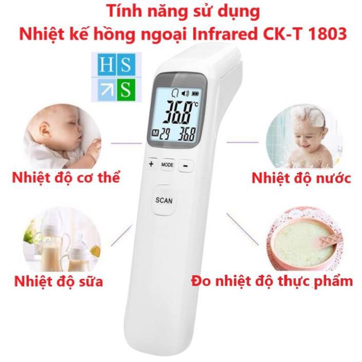 NHIỆT KẾ điện tử hồng ngoại INFRARED THERMOMETER CK-T1803 - Đo nhiệt độ cơ thể, nhiệt độ sữa, thực phẩm...nhanh tiện lợi