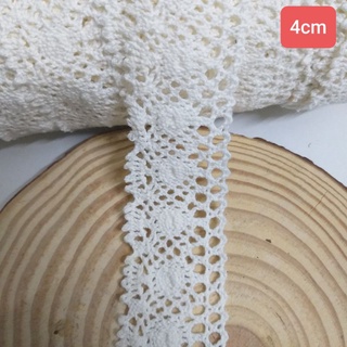 Ren chỉ cotton trang trí , size 4cm đến 7cm (1 mét)
