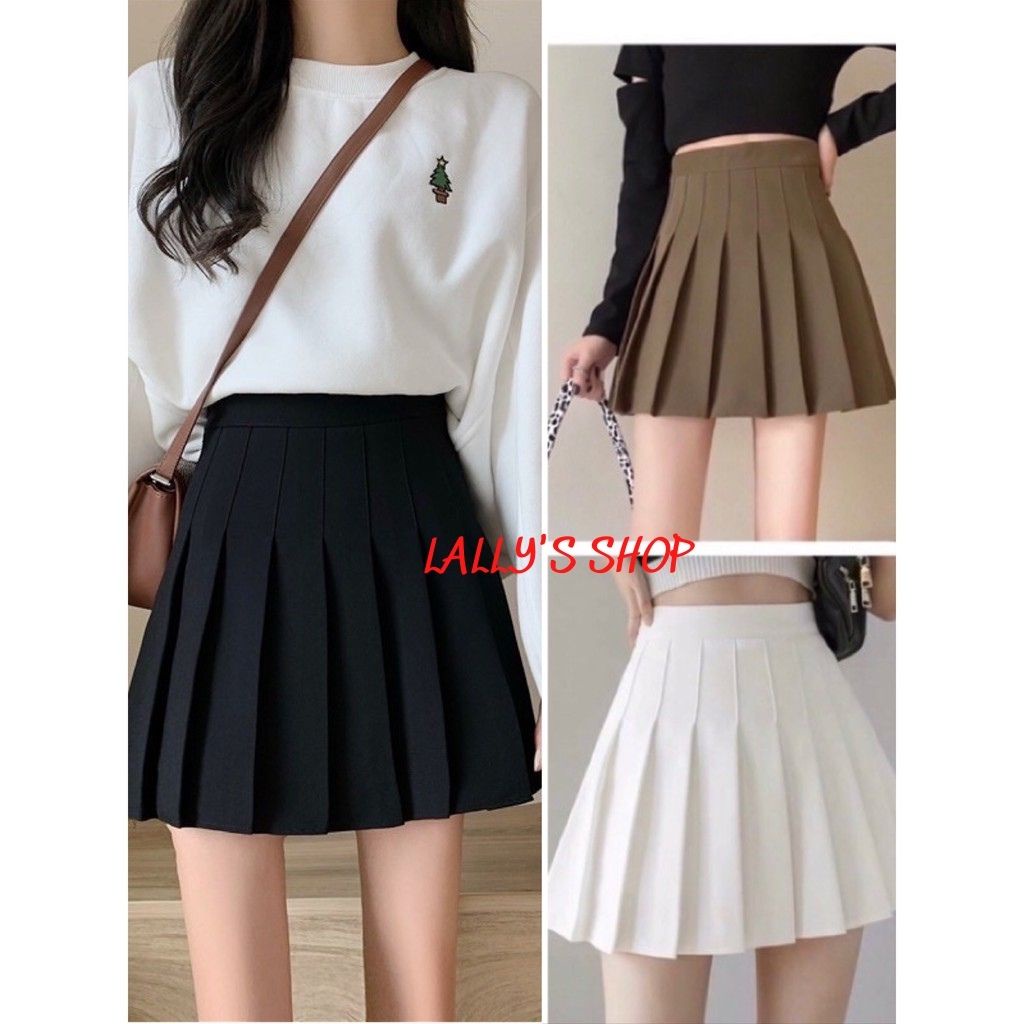 Chân váy xếp ly nữ dáng ngắn lưng cao chất tuyết mưa phong cách hàn quốc trẻ trung năng động