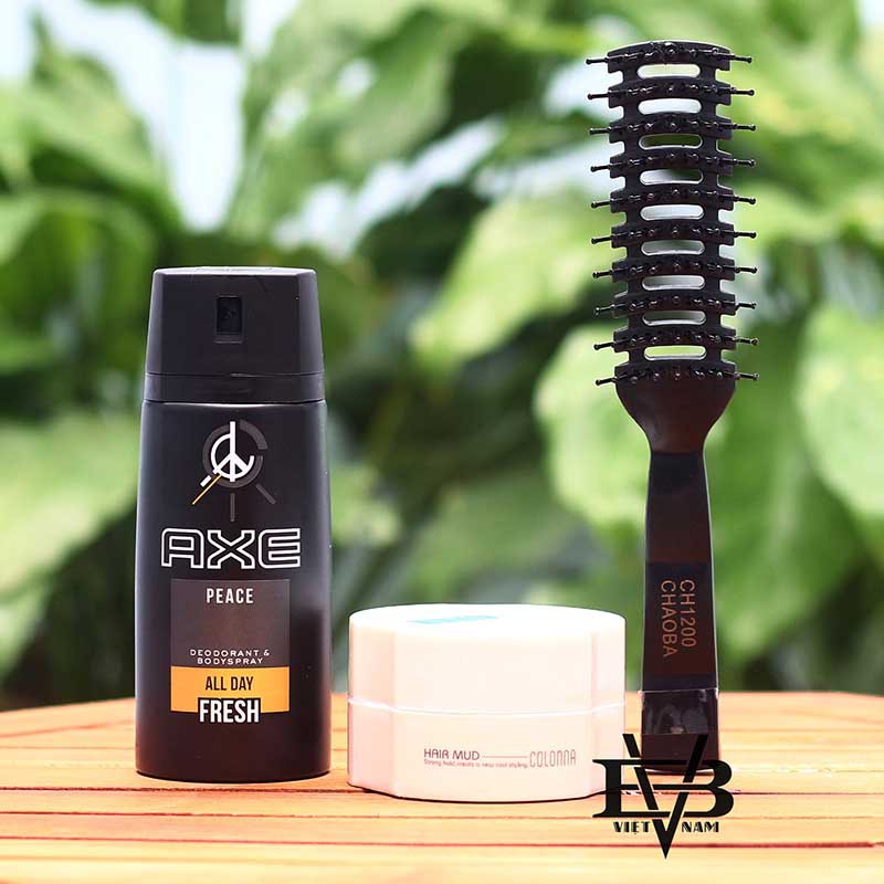 [COMBO + TẶNG] sản phẩm sáp vuốt tóc nam Colona Hair + Xịt khử mùi AXE 150ml - Tặng kèm lược tạo kiểu Chaoba