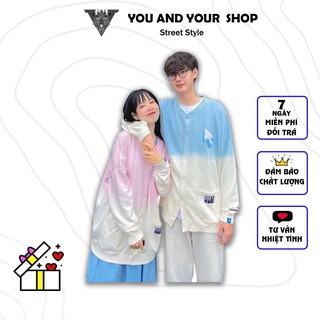 Áo Khoác nỉ Cardigan YAYSHOP unisex nam nữ chất nỉ mềm mịn CLICK Loang Màu