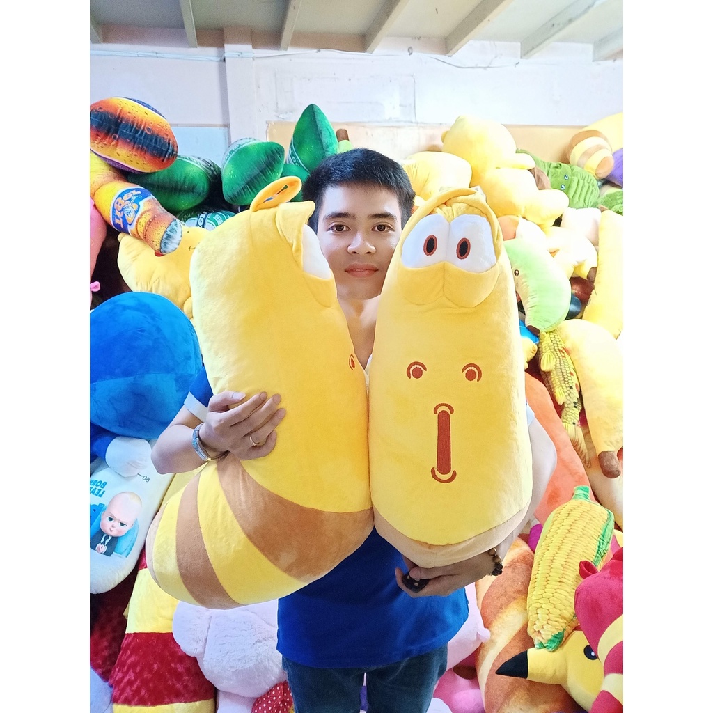 Gấu Bông Sâu Larva 2 màu vàng, đỏ siêu dễ thương