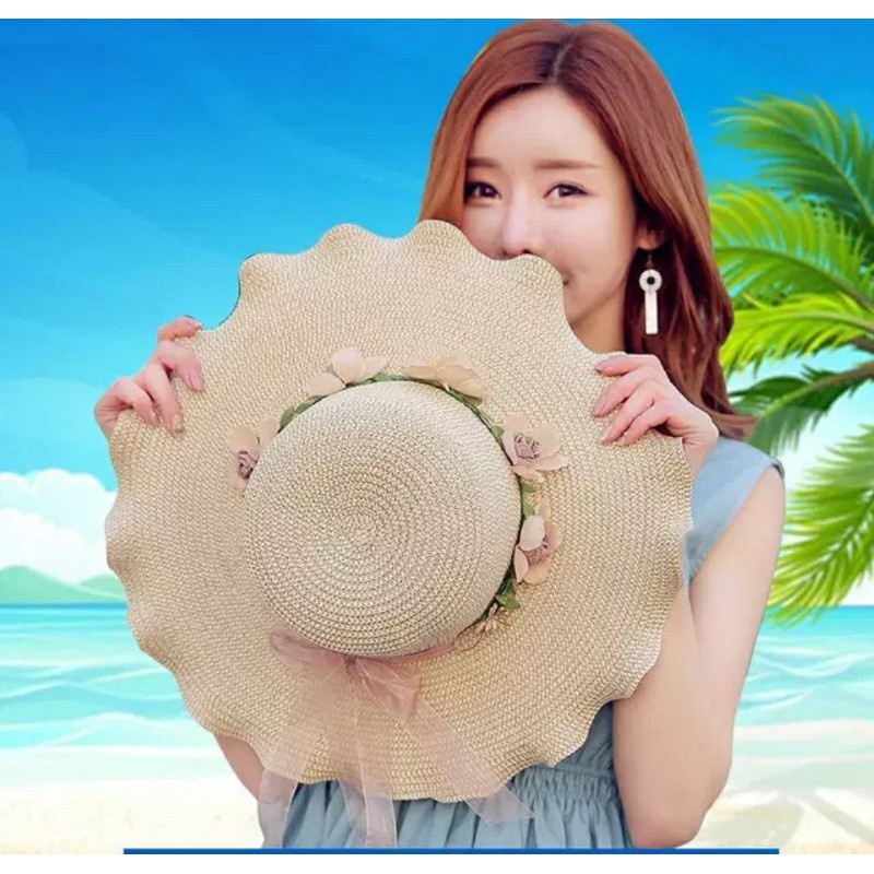 Mũ đi biển rộng vành gấp gọn, nón đi biển rộng vành