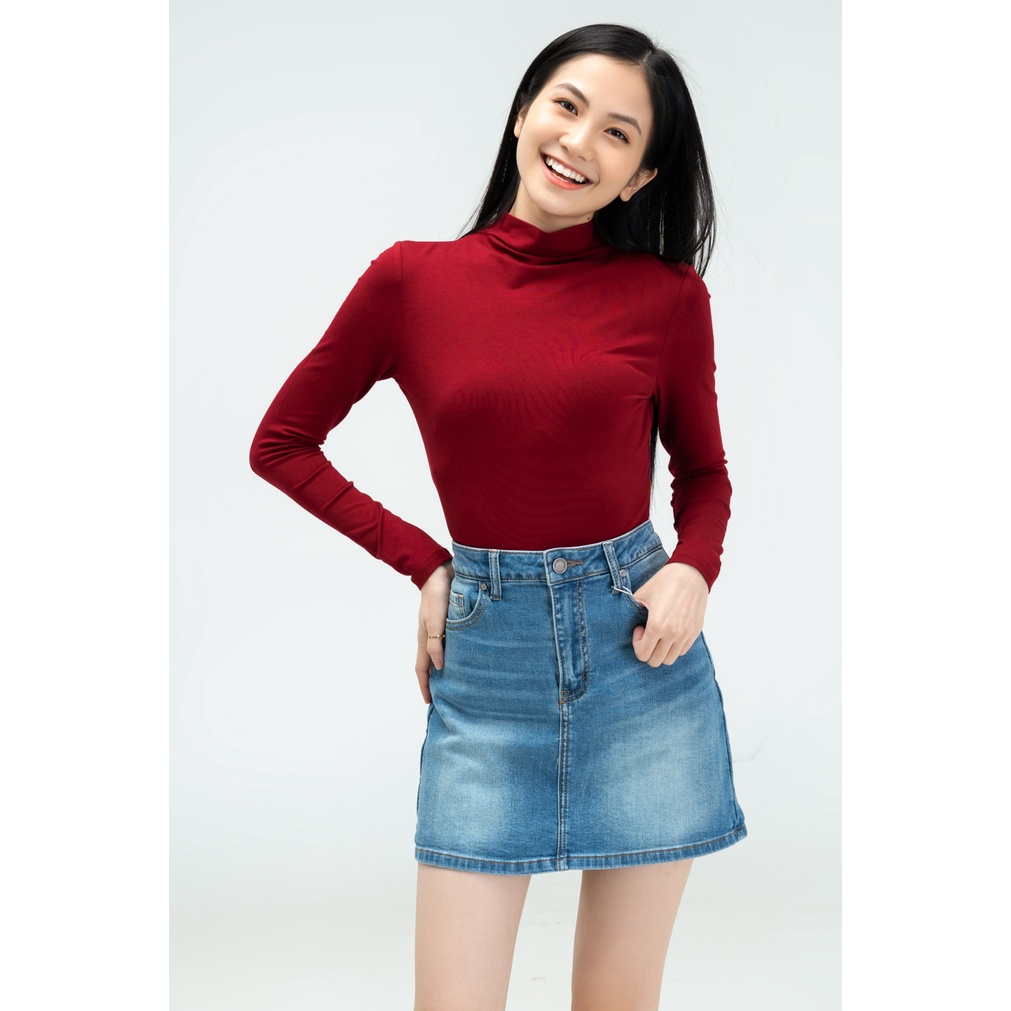 [Mã WABRYD1111 giảm 10% đơn 250K] Áo thun nữ YODY dài tay cổ liền nịnh dáng ATN4576 | BigBuy360 - bigbuy360.vn