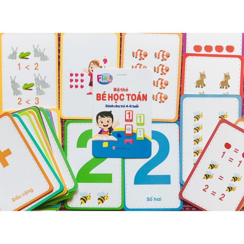 Bộ Thẻ Flashcard Bé Học Toán Cho Bé Từ 4 Đến 6 Tuổi Nhận Biết Con Số