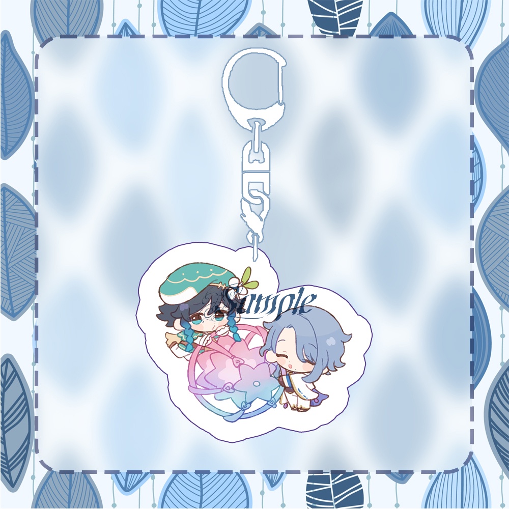 ( CHIBI COUPLE ) Móc khóa in hình GENSHIN IMPACT mica trong acrylic game chibi xinh xắn dễ thương