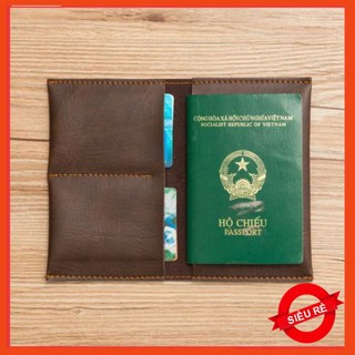 [SALE SOCK Ví Đựng Hộ Chiếu Kiêm Đựng Tiền Cao Cấp C10( Nâu Cafe) Loại Tốt