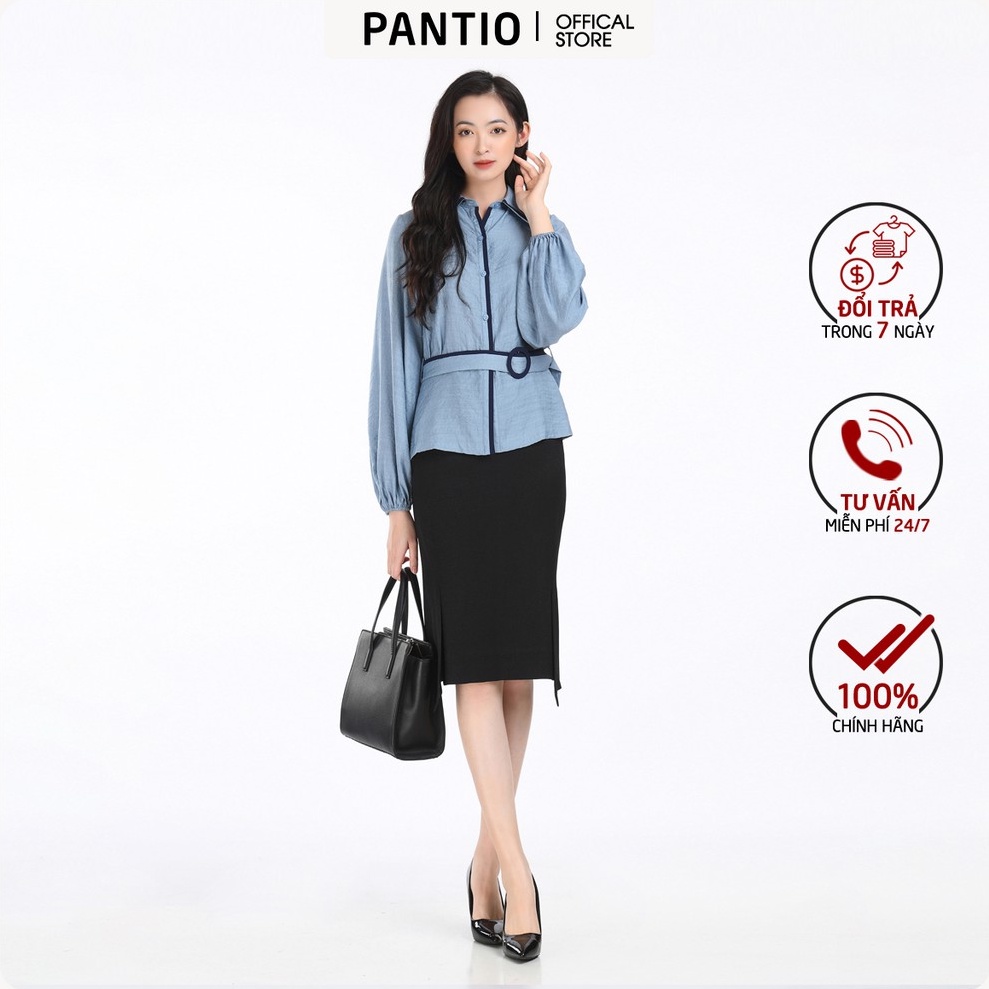Áo sơ mi dài tay dáng suông cổ đức FAS52484 - PANTIO