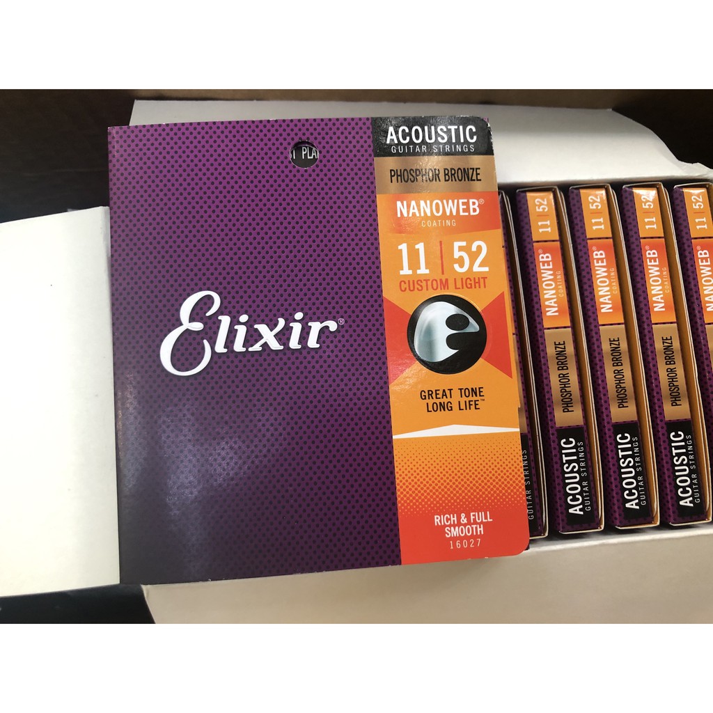 Elixir 16027 - Dây Đàn Acoustic Guitar Cỡ 11  Phosphor Bronze - Nhập khẩu và phân phối bởi Việt Thương
