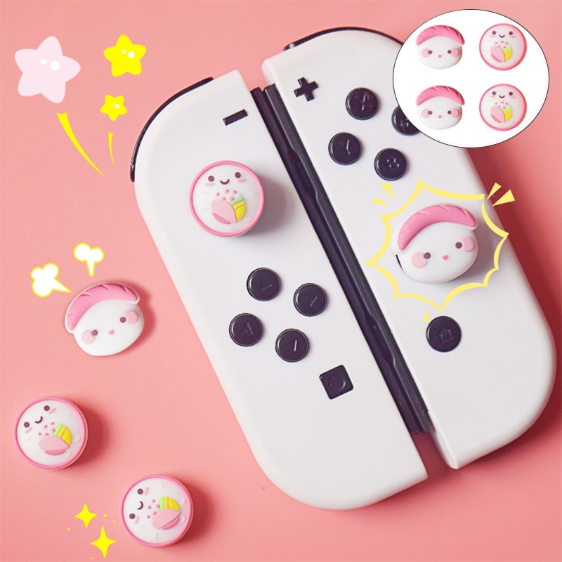Miếng Dán Trang Trí Nút Điều Khiển Tay Cầm Chơi Game Nintendo Switch Hình Sushi Dễ Thương