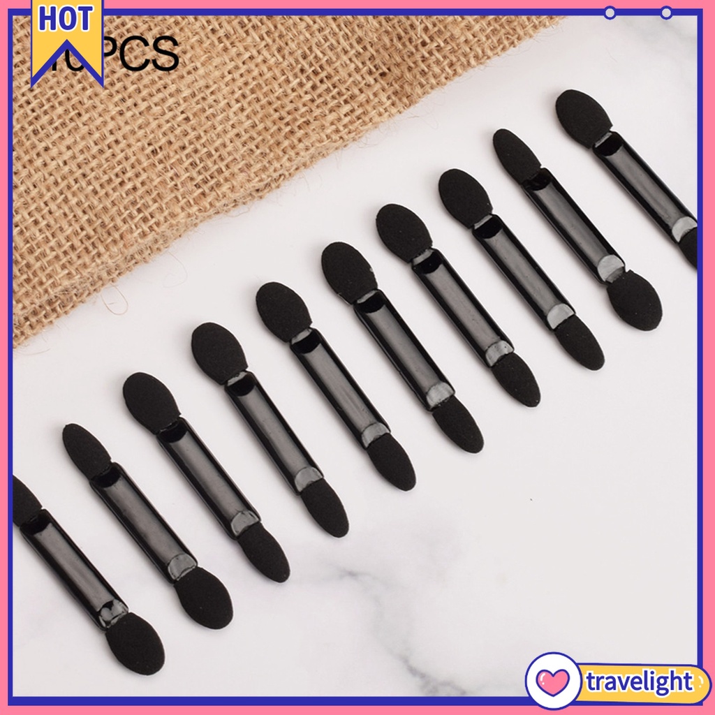 (Travelight) 10 cọ mút 2 đầu dùng tán phấn mắt dùng 1 lần tiện dụng