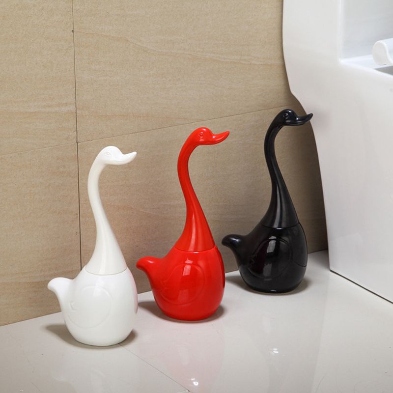 Bộ Bàn Chải Vệ Sinh Toilet Bằng Gốm Hình Thiên Nga