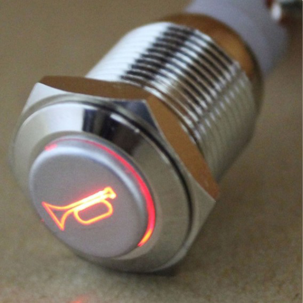 Công Tắc Nhấn Bằng Nhôm Màu Đen 12V 16mm Chống Nước Đa Năng Cho Xe Hơi