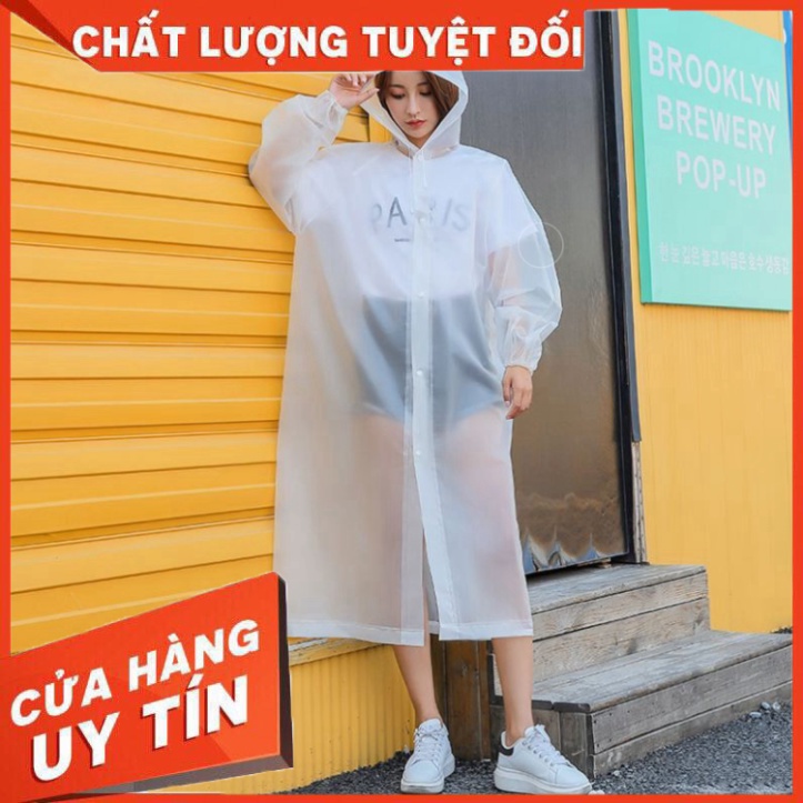 Áo Mưa Trong Suốt Chống Thấm Phong Cách Hàn Quốc - Tay Không Chun