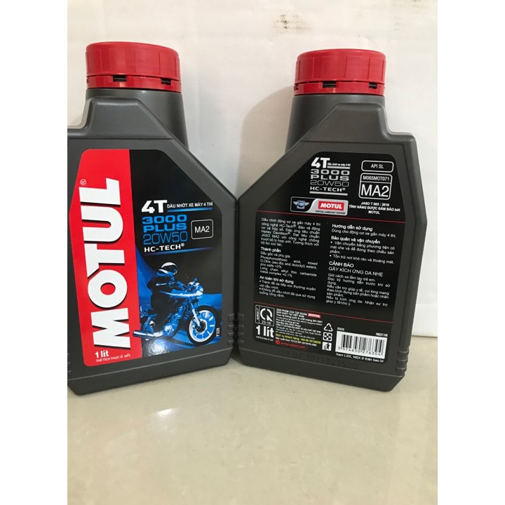 Dầu nhớt motul 3000 plus 4T 20w50 1 lít chính hãng motul