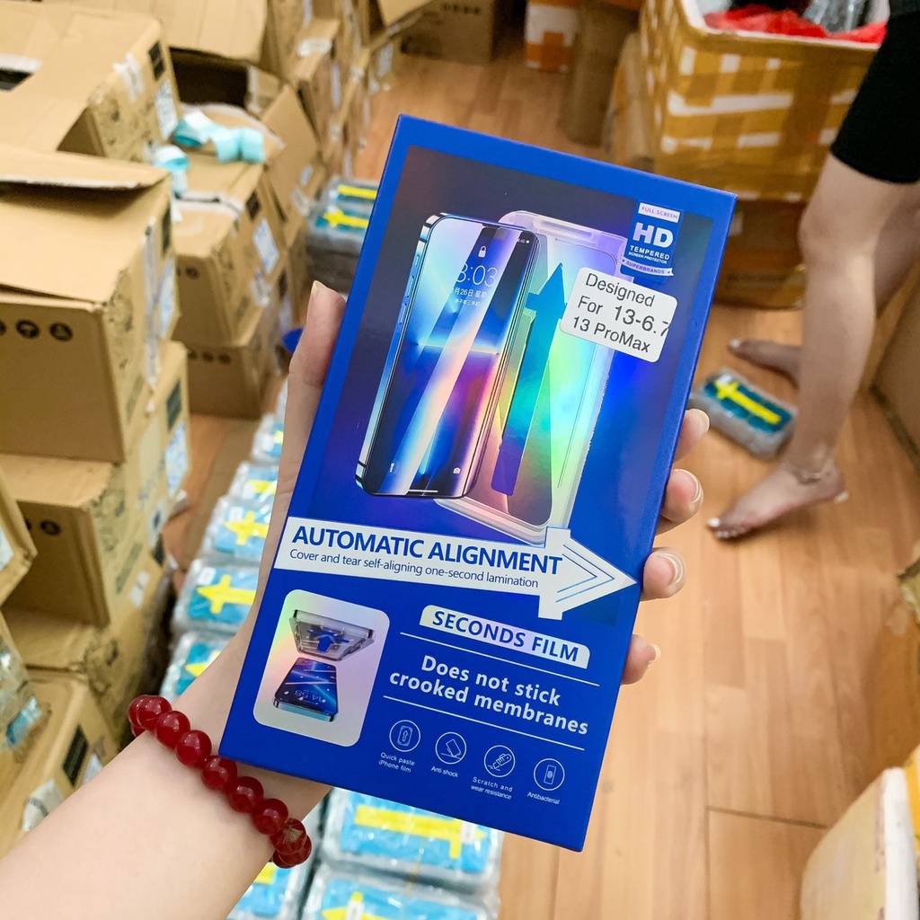 Cường Lực Khung Tự Dán Iphone Xs max 15 pro max 14 Pro max 12 Pro max 13 Pro max 7 8 Plus Xr X Full Màn