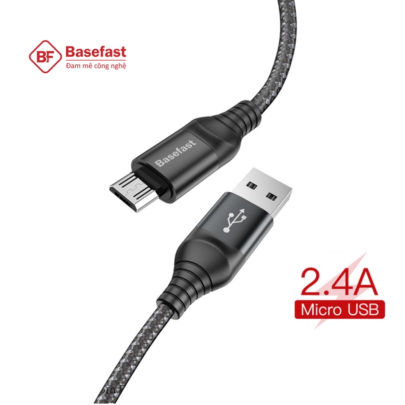 Dây sạc Micro USB Basefast máy android - Cáp bọc dù siêu bền sạc nhanh cho Samsung , xiaomi