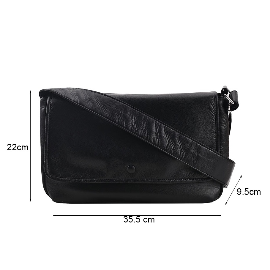 Túi đeo chéo Unisex kiểu dáng bì thư basic da mềm mịn đựng vừa laptop