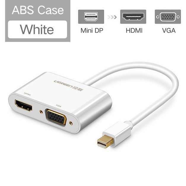 Cáp chuyển đổi Mini DisplayPort sang HDMI và VGA Ugreen 20421 màu trắng cao cấp