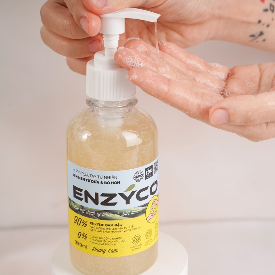 Combo 2 Chai Nước Rửa Tay Sinh Học ENZYCO 90% Enzyme Từ Dứa Và Bồ Hòn 250ML 손 세정제 Handwashing liquid