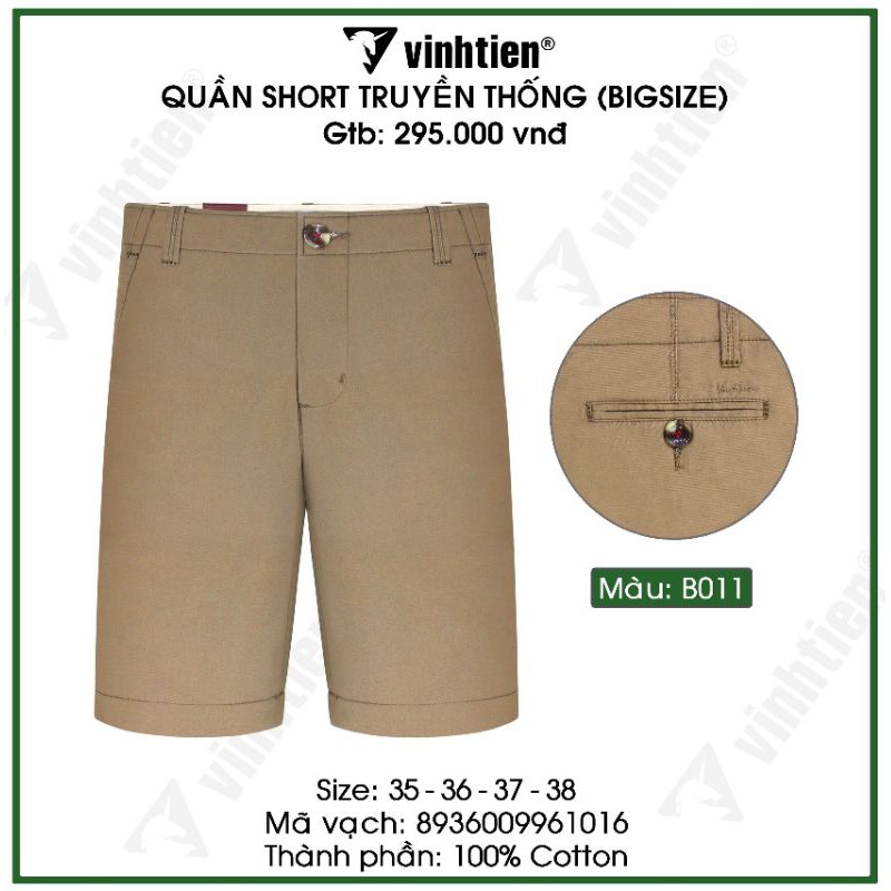 Quần Short Classic Bigsize 295 Vĩnh Tiến