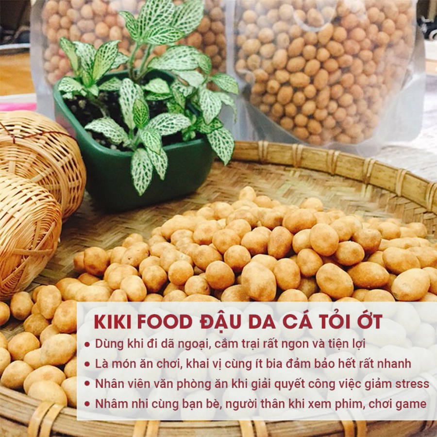 Đậu phộng da cá tỏi ớt 500G KIKIFOOD vừa ngon vừa rẻ, đồ ăn vặt Việt Nam an toàn vệ sinh thực phẩm