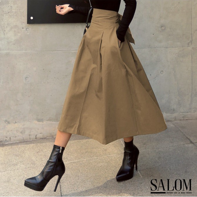 Chân váy cạp cao nơ lưng Rieki | BigBuy360 - bigbuy360.vn