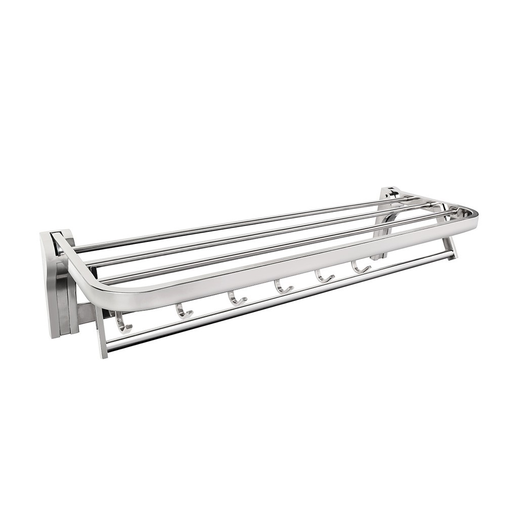 Giàn treo khăn Inox 304 cao cấp mã B800 siêu bền, sang trọng, chịu lực tốt, công năng 3 trong 1.