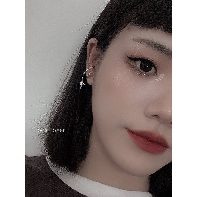 Khuyên Tai Ngôi Sao Dạng Kẹp Đơn Giản Cá Tính Không Cần Lỗ Tai INS Phong Cách Âu Mỹ Cho Nữ