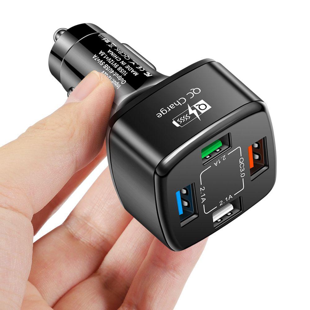 WTTLE Bộ SạC Nhanh QC3.0 4 CổNg USB Đa Năng Cho Xe Hơi