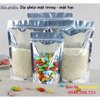 1kg Túi Zip ghép mặt trong - mặt bạc