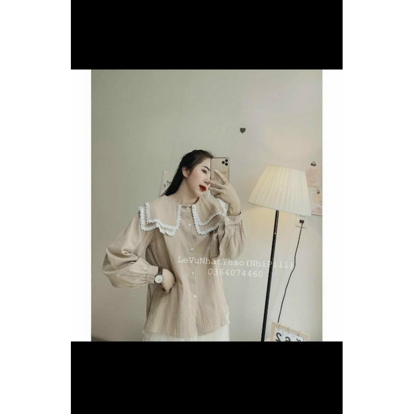 áo babydoll viền ren 2 lá bèo A0400