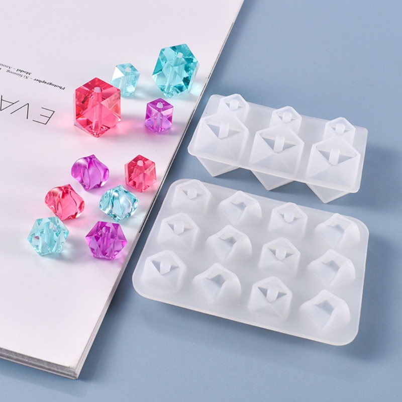 Khuôn Silicone Làm Hạt Cườm Pha Lê Epoxy Hình Vòng Cung DIY